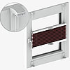 Adhesive holder for handle operated pleated blinds